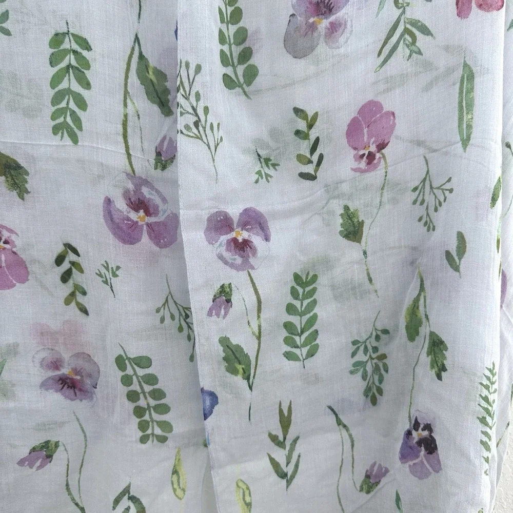 Uncommon Goods Violet Floral Scarf February Forrest Fairy Delicate Feminine Airy